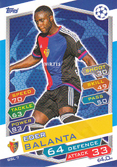 Eder Balanta FC Basel 2016/17 Topps Match Attax CL #BSL07